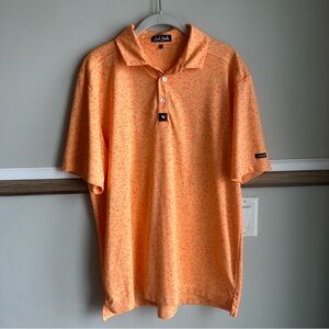 Bad Birdie Orange Splatter Performance Golf Polo shirt